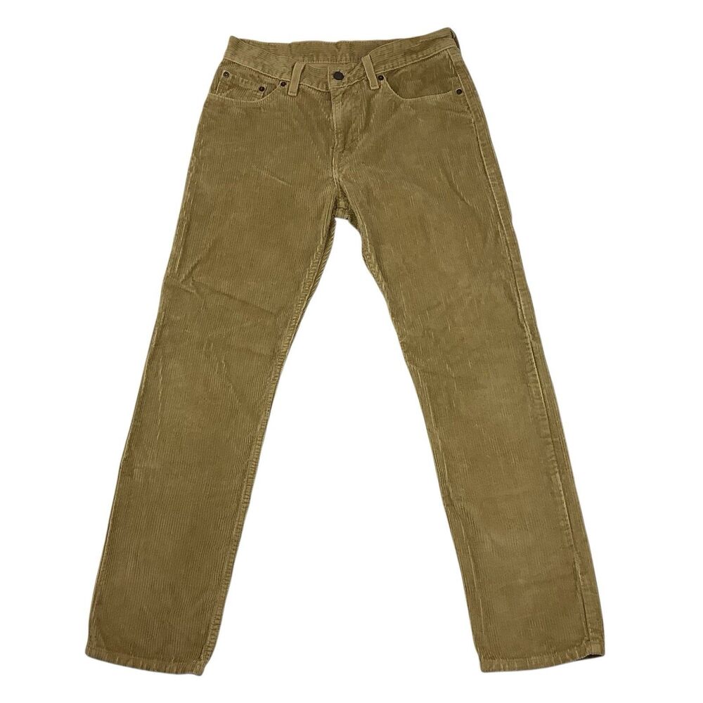 Levi’s 314 Shaping Straight Tan Corduroy Pants Women Men 28x30 Mid Rise